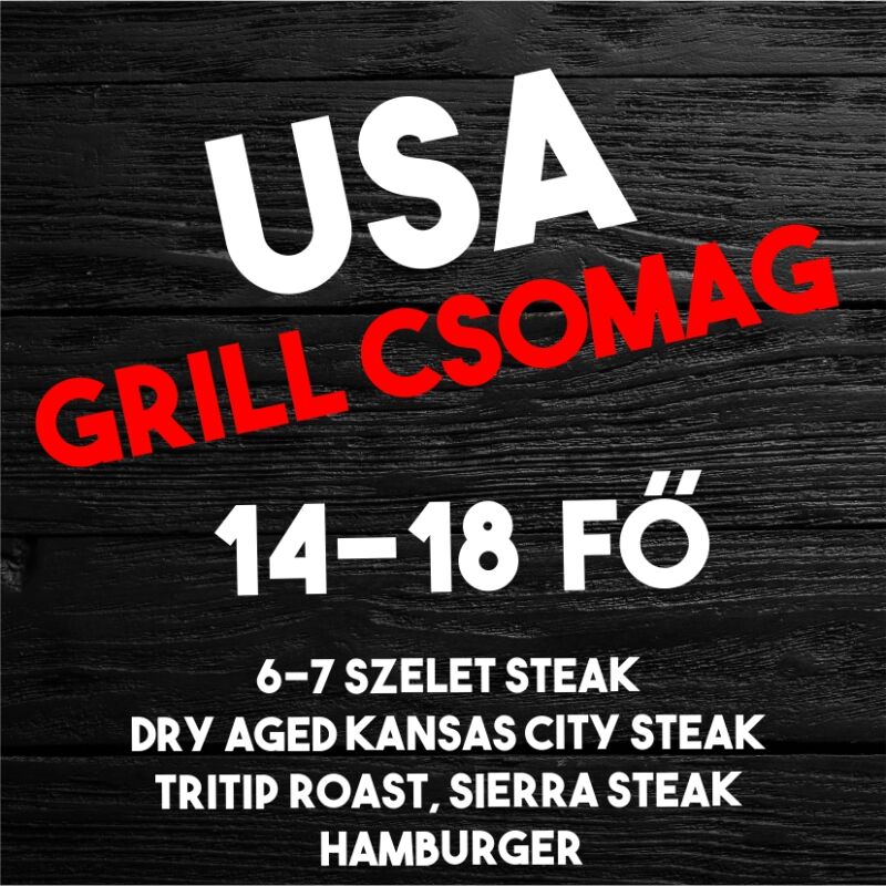 USA Grill csomag (6 féle nedvesen érlelt steak, 1 szelet szárazon érlelt steak+hamburger pogácsa)