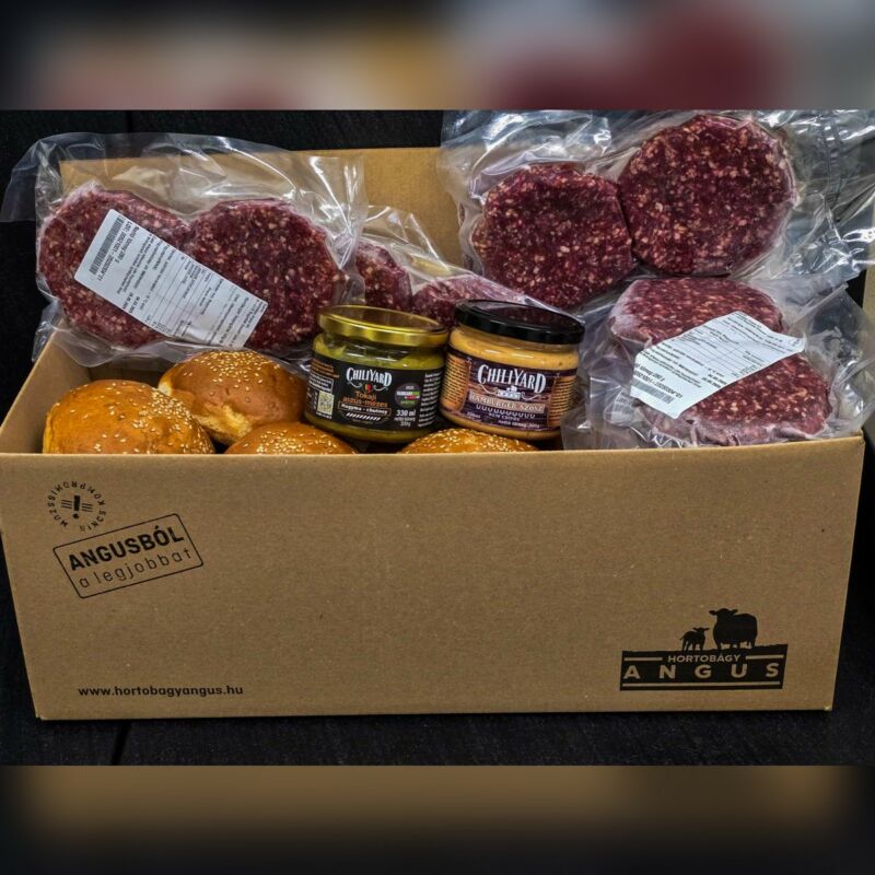 Hamburger PARTY CSOMAG (20 pogácsa, 20  buci, 1  hamburger szósz, 1 hagymalekvár)
